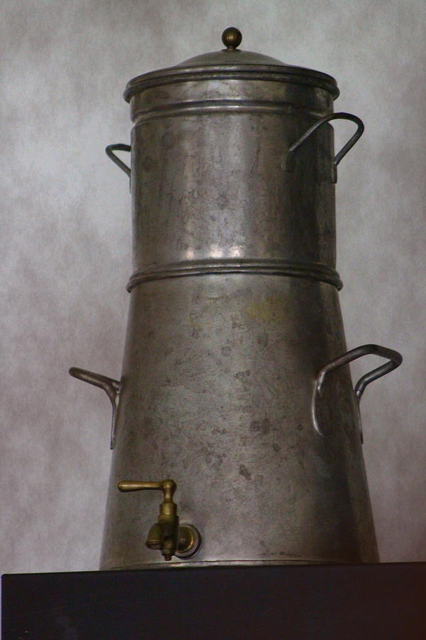 Antique Pewter Water Cooler Photograph Photograph by Colleen Cornelius