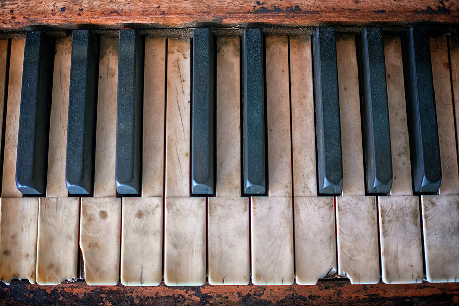 Music Photograph - Antique Piano Keys by Rick Berk