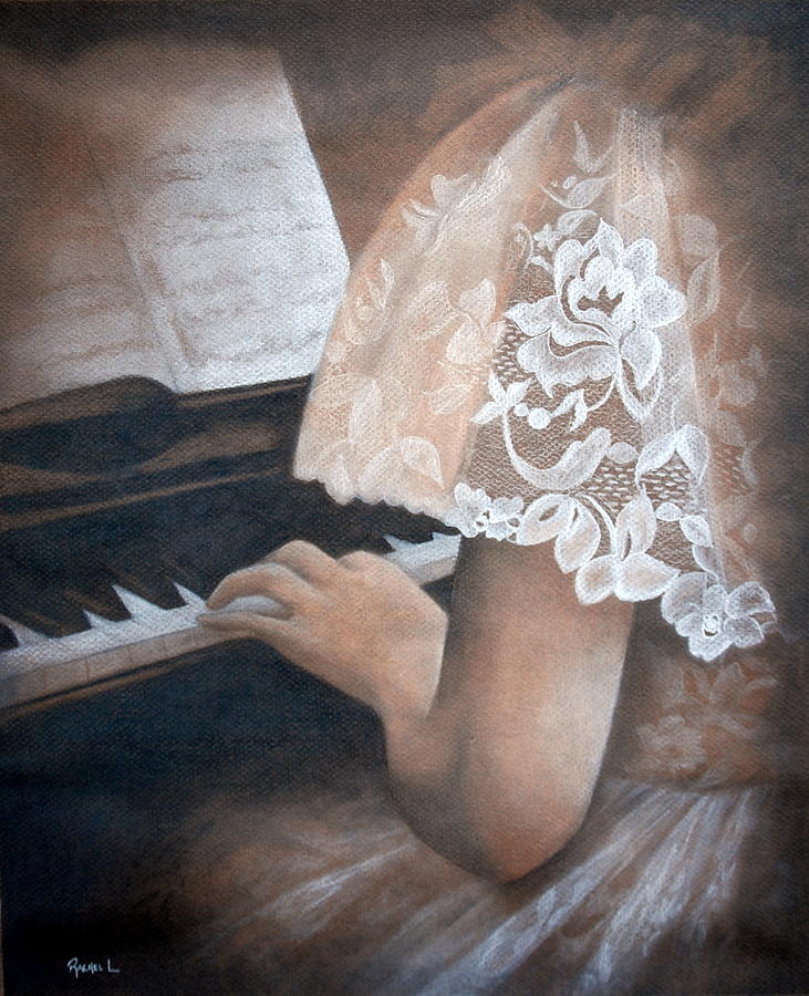 Antique Piano Drawing by Rachel Lawson
