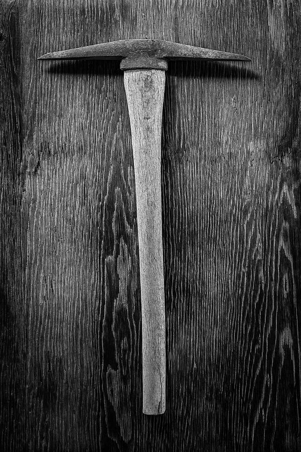 Black And White Photograph - Antique Pickaxe by YoPedro