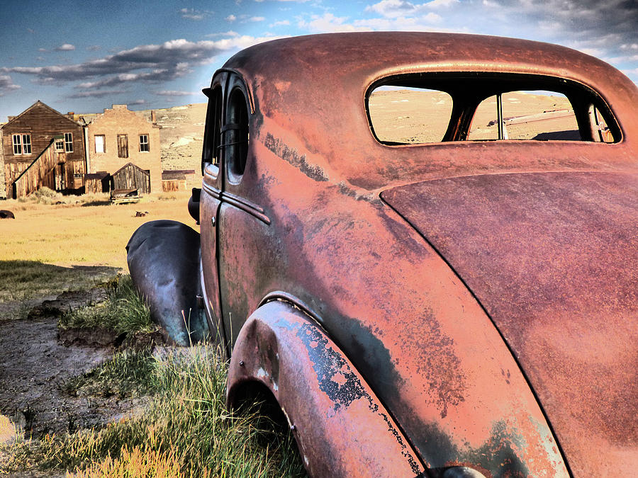 Antique Rusted Red Car Photograph by Alan Socolik