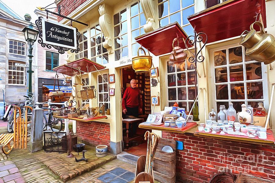 Antique Shop Photograph - Antique Shop in Delft by Eva Lechner