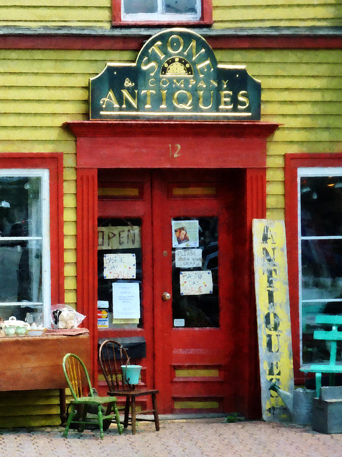 Suburb Photograph - Antique Shop With Two Chairs by Susan Savad