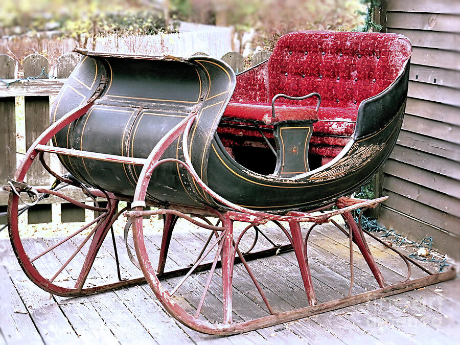 Vintage Photograph - Antique Sleigh by Janice Drew
