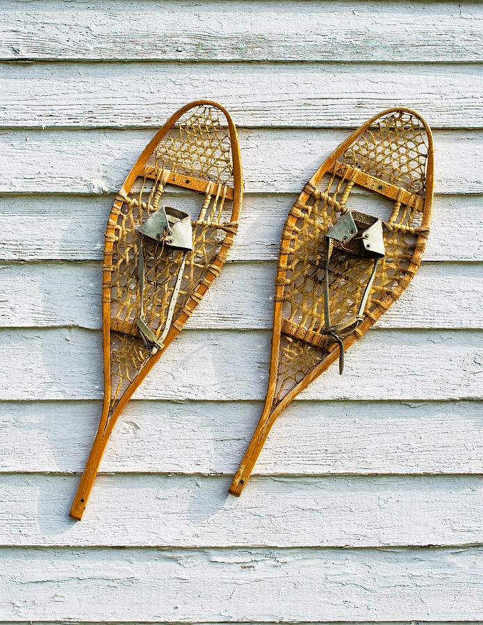 Antique Snowshoes On The Wall Photograph by Gary Slawsky