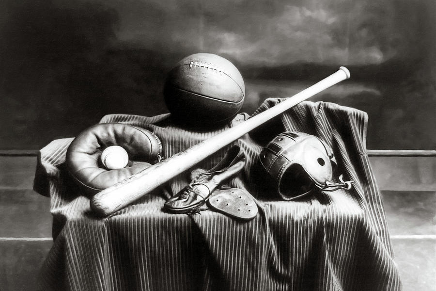 Antique Sports Equipment - American Athletics Photograph by Mark Tisdale