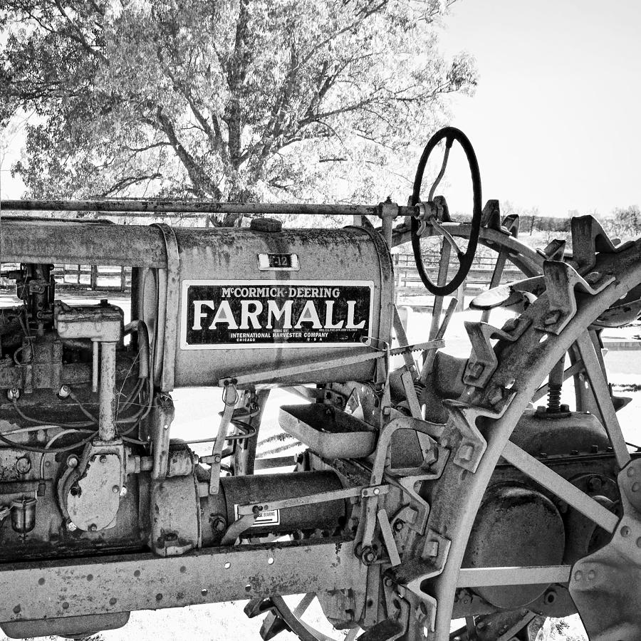 Antique Tractor in Black and White - photography by Ann Powell Photograph by Ann Powell