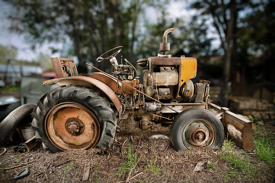 Vintage Photograph - Antique Tractor by Yo Pedro