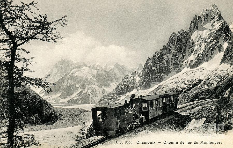 Antique train rack railway near Mont Blanc French Alps Photograph by Heidi De Leeuw