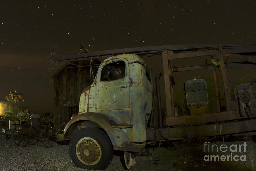 Antique Truck in front of Abandoned Barn Photograph by Karen Foley