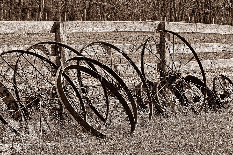 Antique Wagon Wheels I Photograph by Tom Mc Nemar