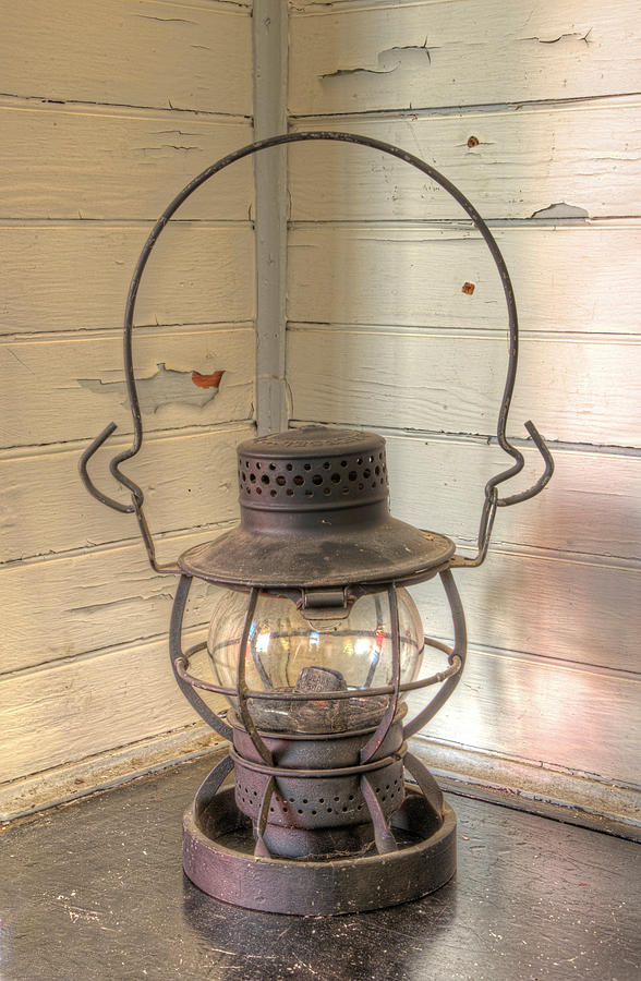 Antique Weighted Kerosene Lantern Photograph by Gary Slawsky