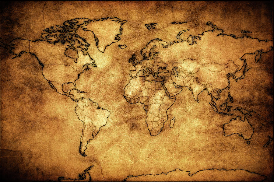 Antique World Map Photograph by Athena Mckinzie
