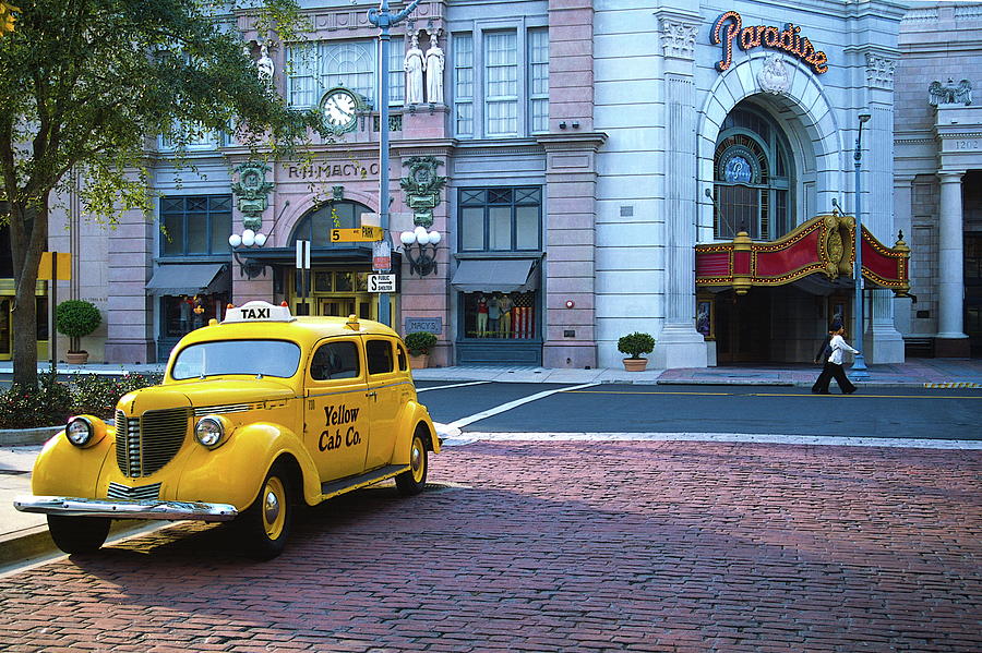 Antique Yellow Cab, USA Photograph by Robert McKinstry