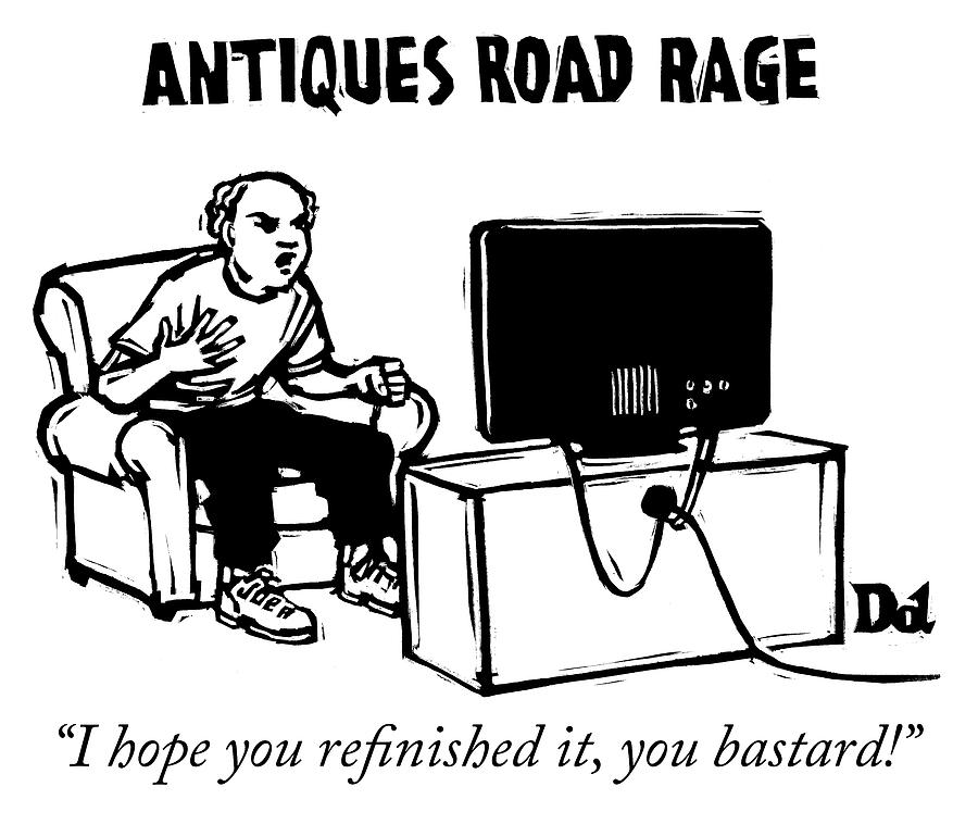 Antiques Road Rage Drawing by Drew Dernavich