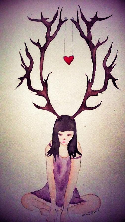 Antler girl Painting by Cheri H - Fine Art America