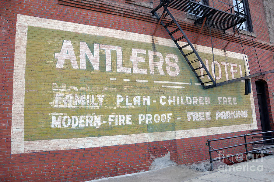 Antlers Hotel Sign, Baker City Photograph