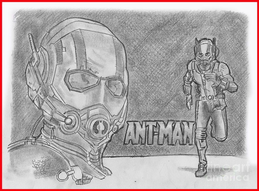Antman Drawing by Chris DelVecchio