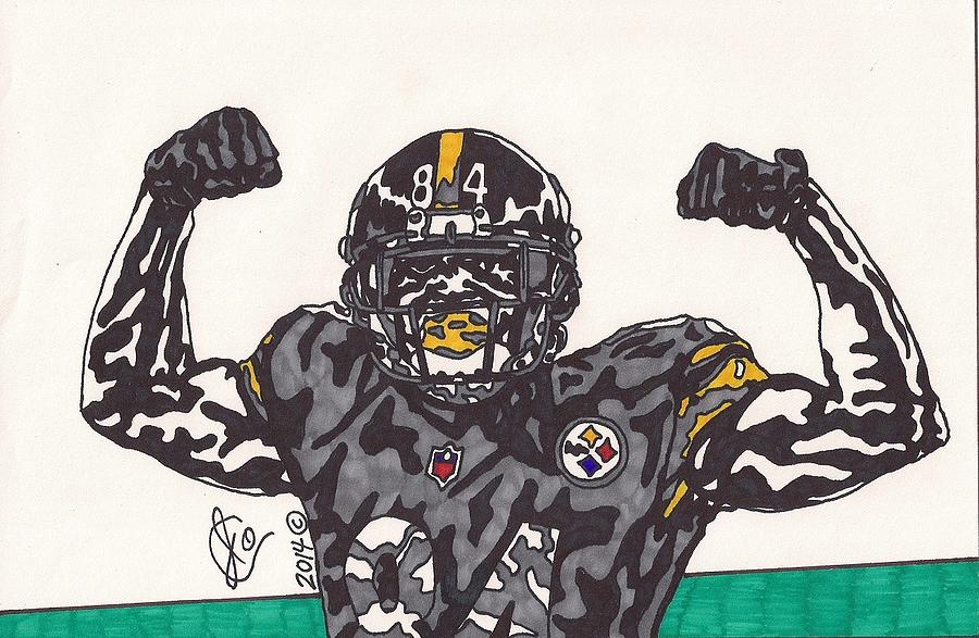 Antonio Brown Drawing by Jeremiah Colley