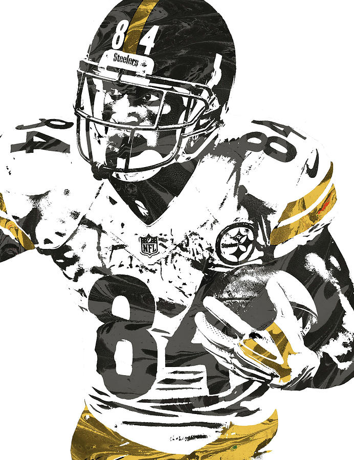 Antonio Brown Pittsburgh Steelers Pixel Art Mixed Media by Joe Hamilton ...