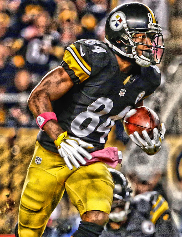 Antonio Brown Steelers Art 2 by Joe Hamilton