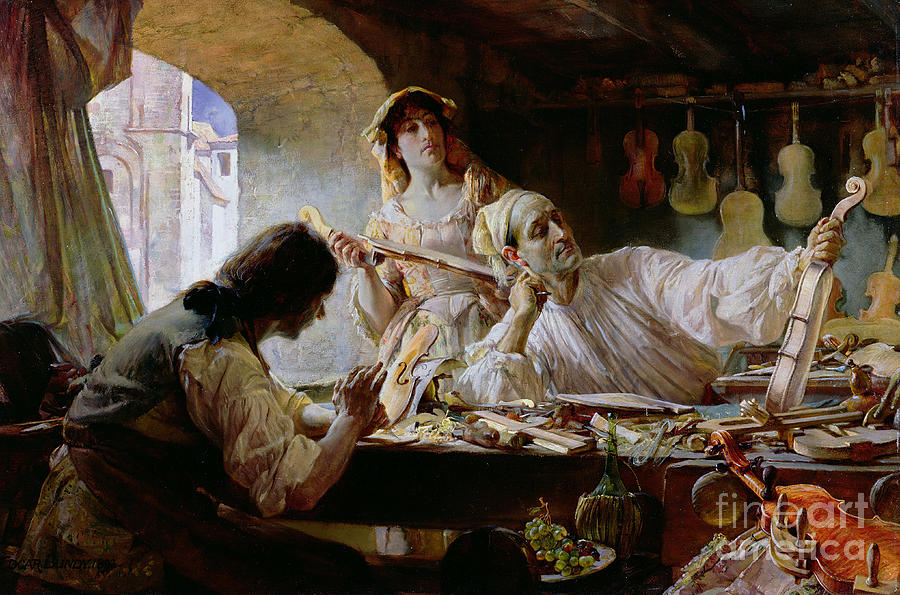 Edgar Bundy Painting - Antonio Stradivari by Edgar Bundy