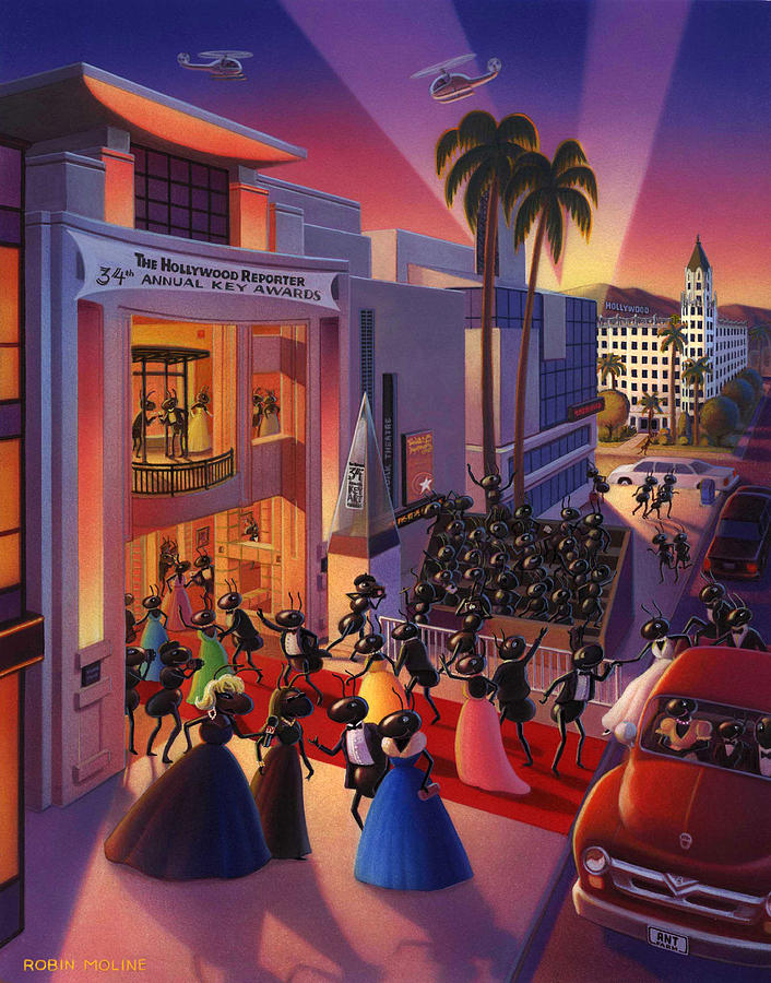 Hollywood Painting - Ants Awards night by Robin Moline