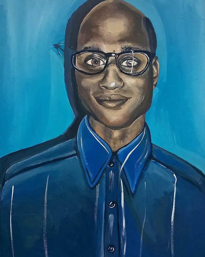 Black Man Cartoon Art, Nerd Guy With Glasses, Painting Painting by ...