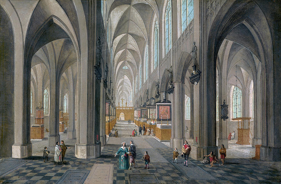 Antwerp Cathedral Painting by Peeter Neeffs the Elder