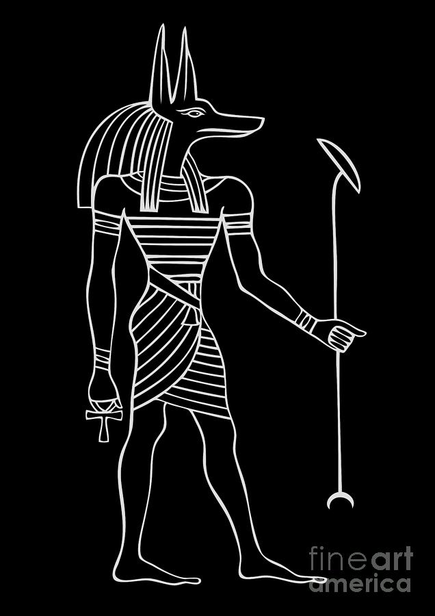 egyptian gods anubis drawing
