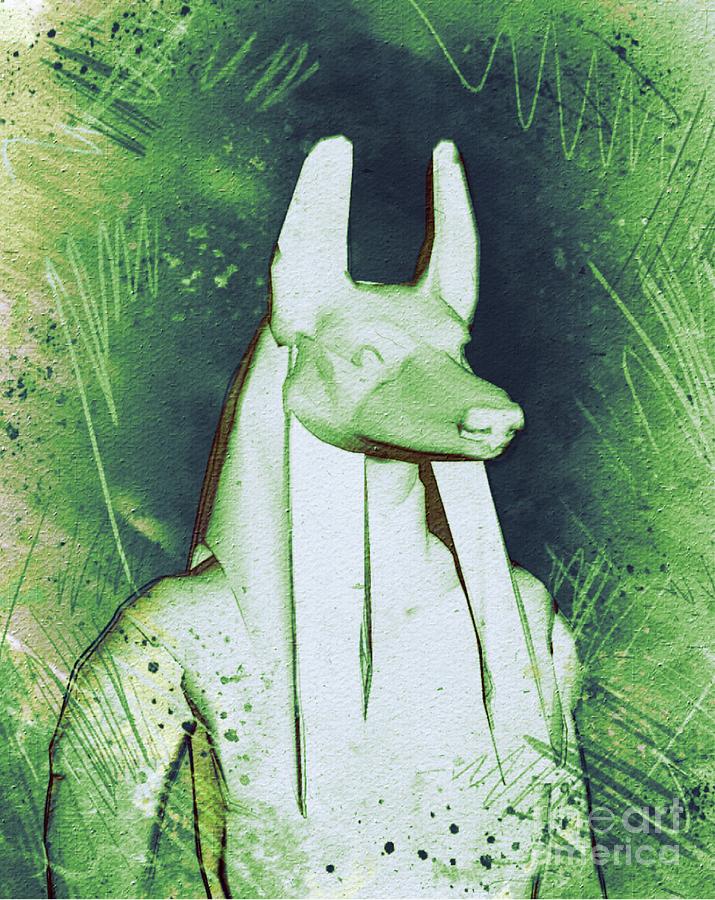 Fantasy Painting - Anubis - Jackal God of Ancient Egypt by Esoterica Art Agency