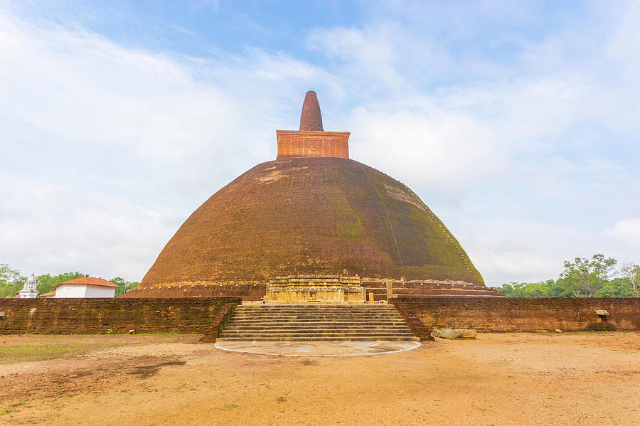 Anuradhapura Abhayagiri Dagoba Steps Dirt Field H Photograph by Pius ...