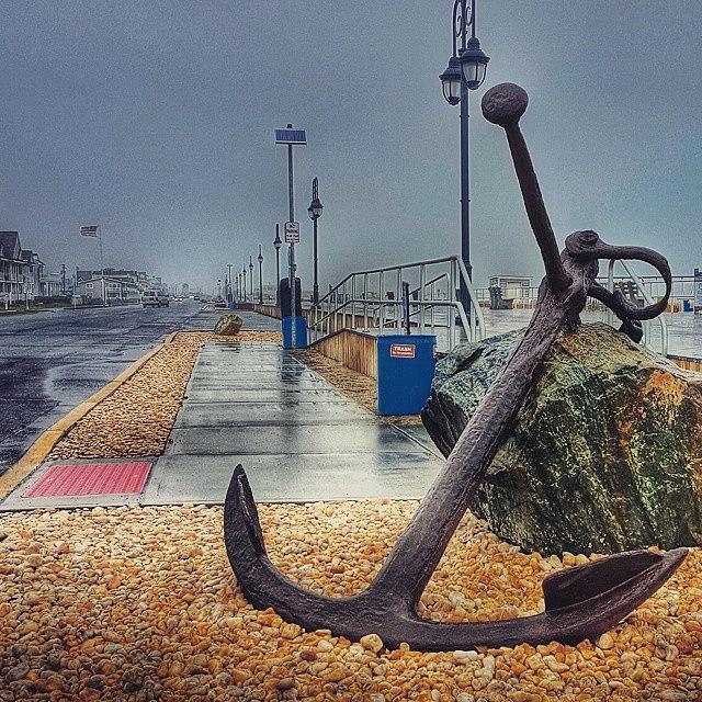 Anchor Photograph - Anchor on a rainy day by Lauren Fitzpatrick