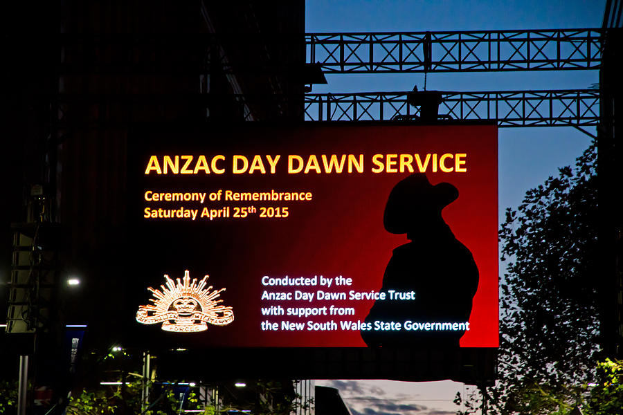 Sign Photograph - Anzac Day Dawn Service by Miroslava Jurcik