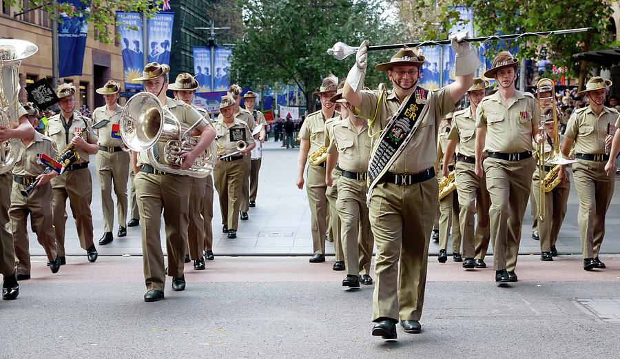 City Photograph - Anzac Day March Royal NSW Lancers Band by Miroslava Jurcik