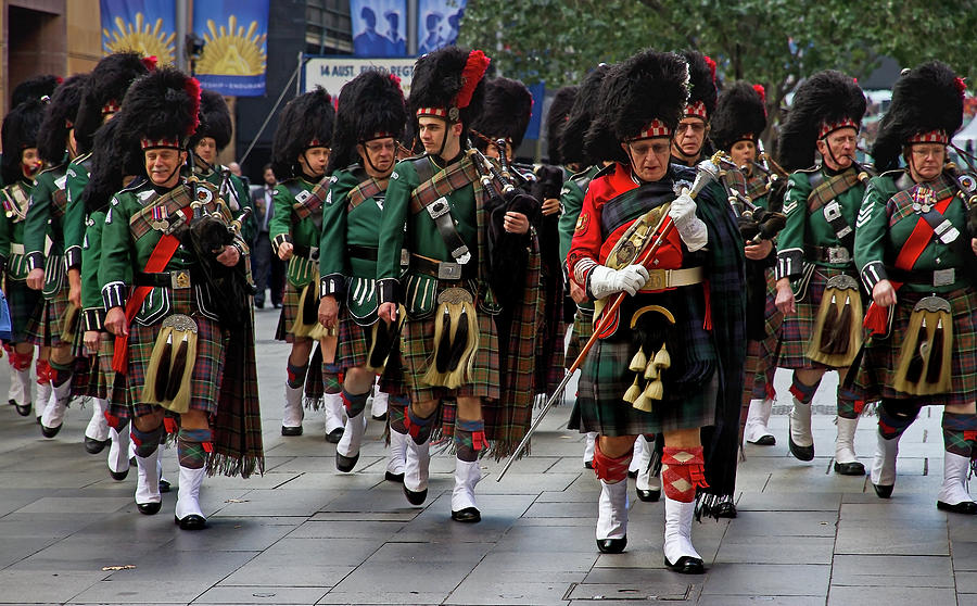 City Photograph - Anzac Day March The Hills District Pipe Band  by Miroslava Jurcik