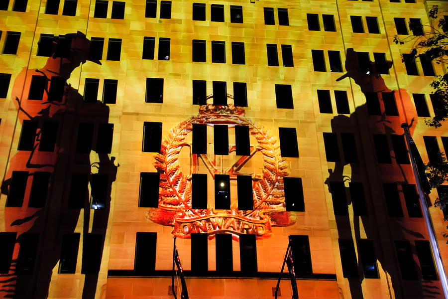 City Photograph - Anzac Pictures Projected In Martin Place 11 by Miroslava Jurcik