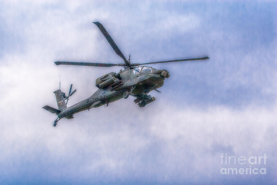 Helicopter Photograph - Apache Helicopter In Flight Three by Randy Steele