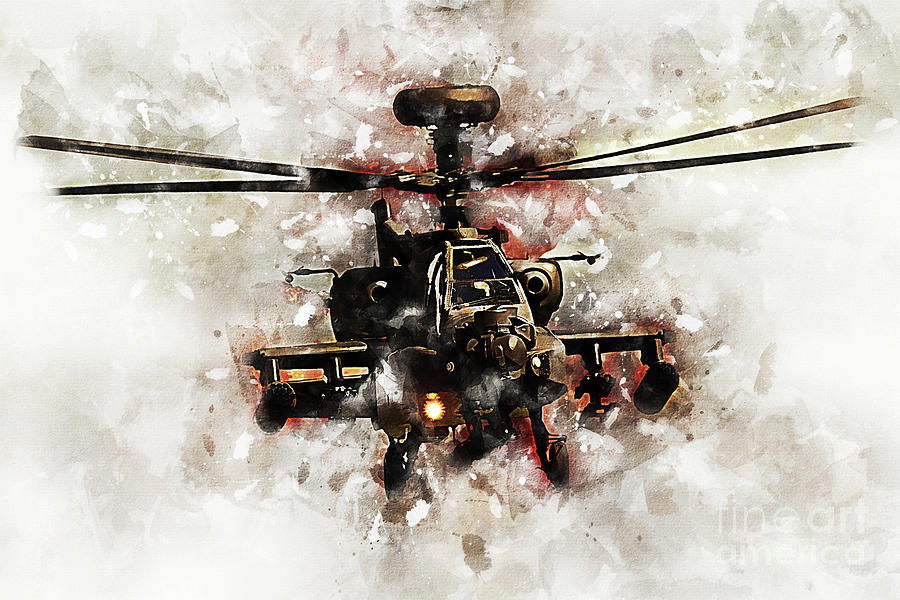 Apache Longbow - Painting Digital Art by Airpower Art