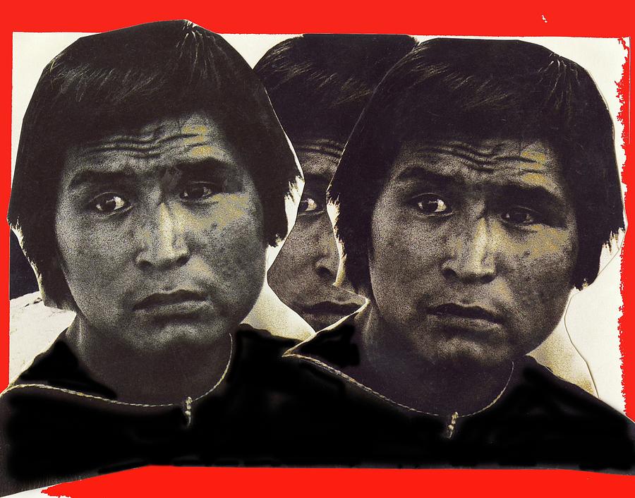 Apache youth at rodeo collage White River Arizona 1968-2013 Photograph by David Lee Guss