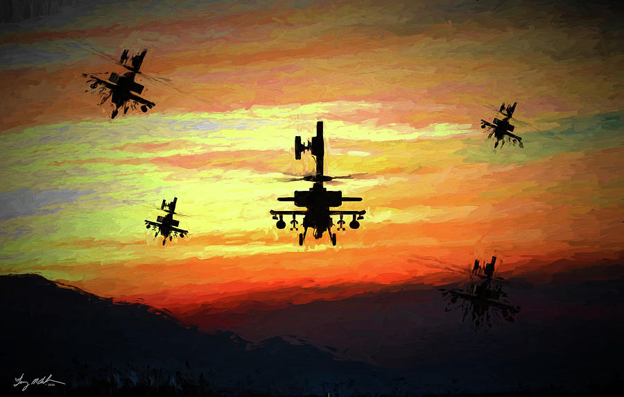 Apaches heading home - Oil Digital Art by Tommy Anderson