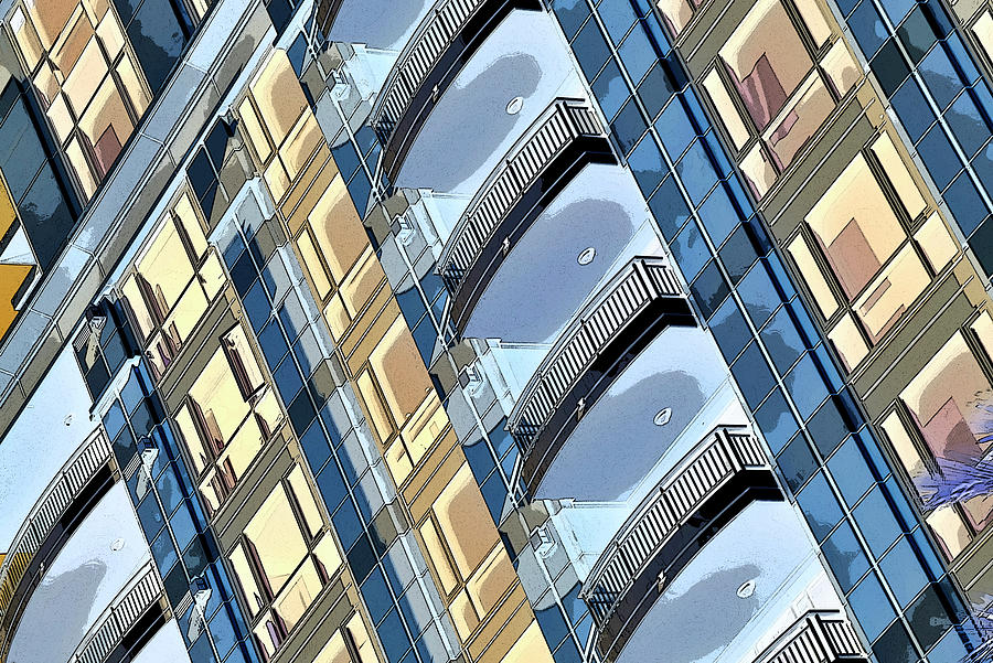 Apartments Abstract 1 Digital Art by Linda Brody