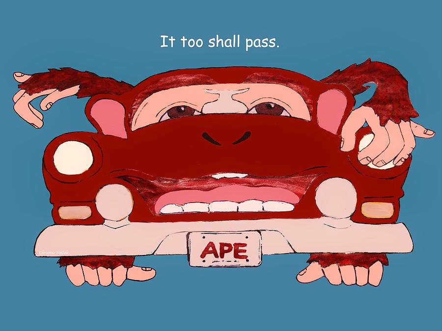 Ape Auto Cartoon Drawing by Christine McCole