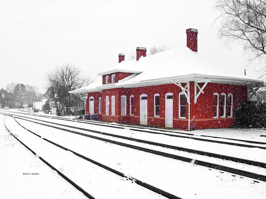 Winter at the Depot Photograph by Dale R Carlson