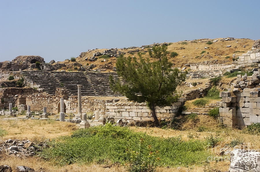 Turkey Photograph - Aphrodisias Theater Ruins by Bob Phillips