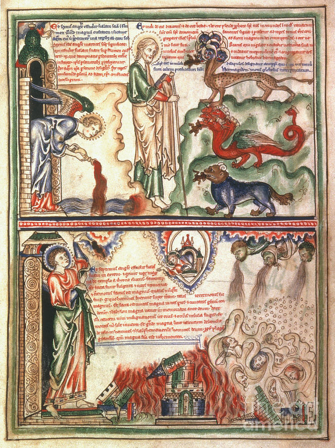 APOCALYPSE: ANGELS, c1250 Painting by Granger