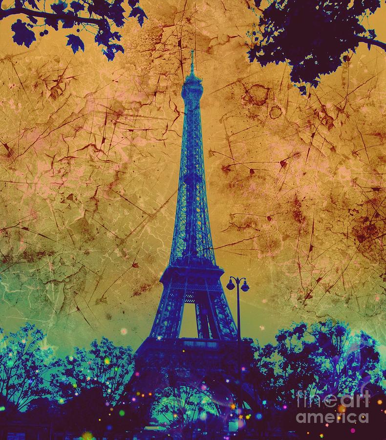 Apocalyptic Garden Party Eiffel Tower 31 Digital Art by Marina McLain