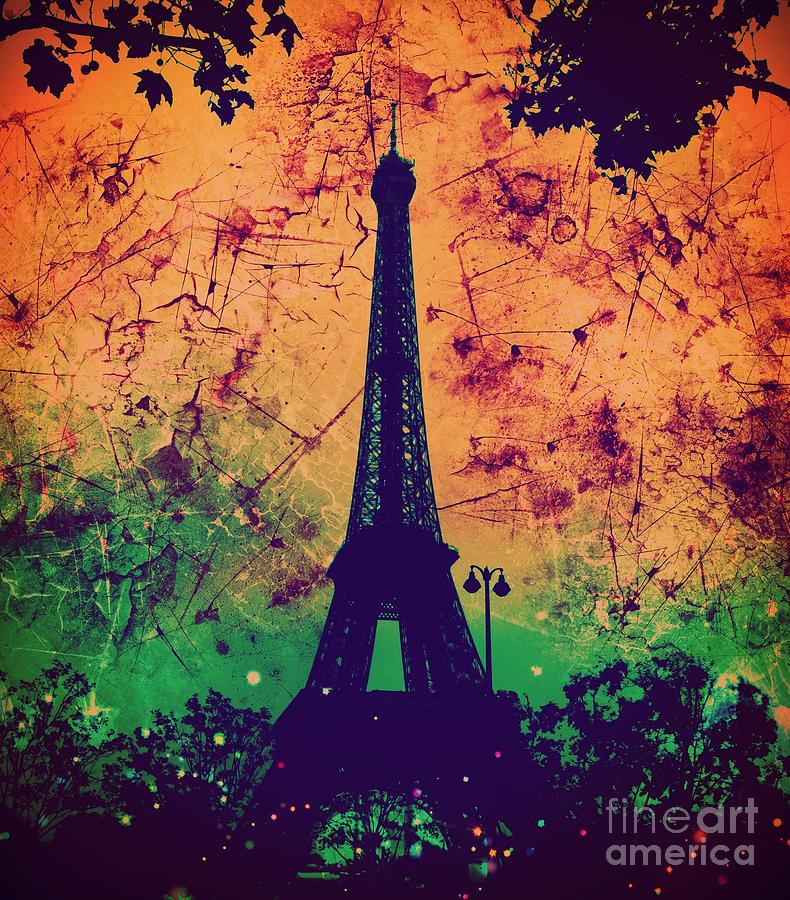 Apocalyptic Garden Party Eiffel Tower 60 Digital Art by Marina McLain