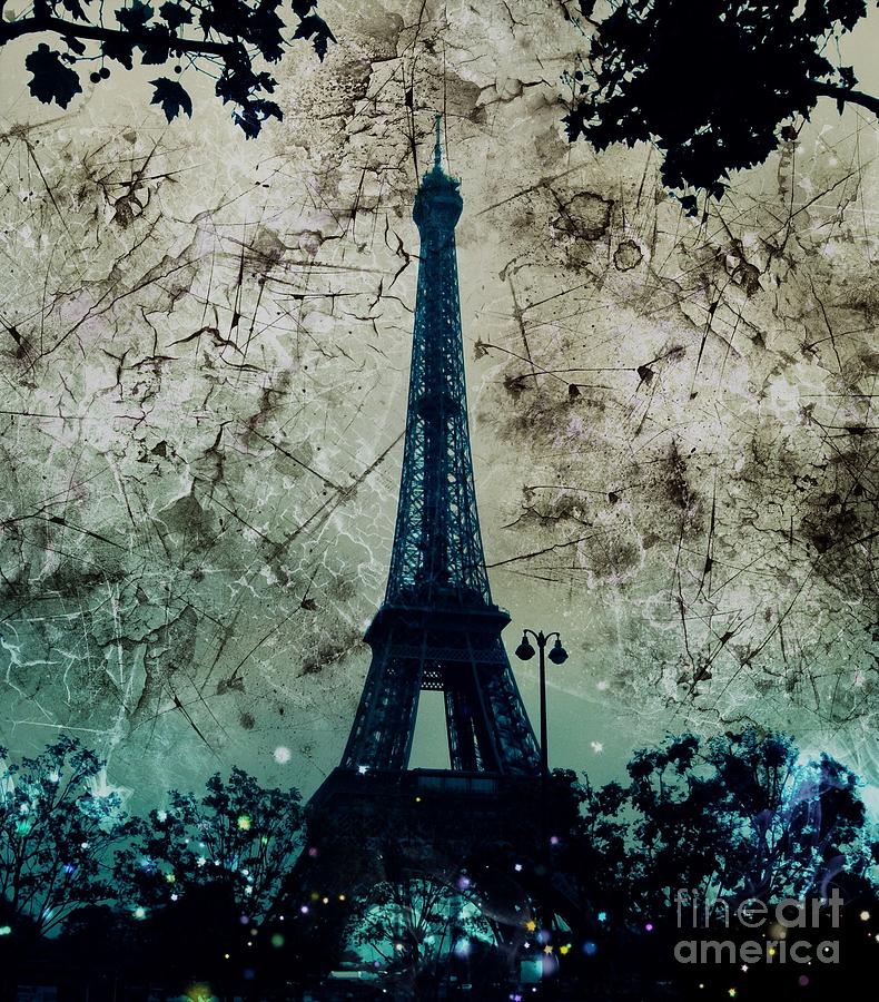 Apocalyptic Garden Party Eiffel Tower 1 Digital Art by Marina McLain