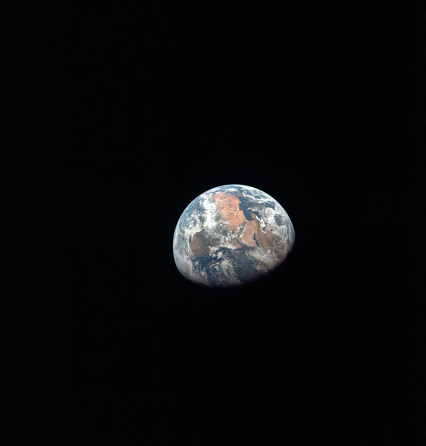 Space Ship Photograph - Apollo 11 Earth View From Space by Everett
